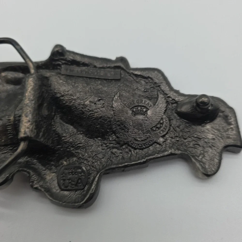 Vintage Rare BLUE 1980 Tow Truck Belt Buckle Made In USA #235 Great‎ American